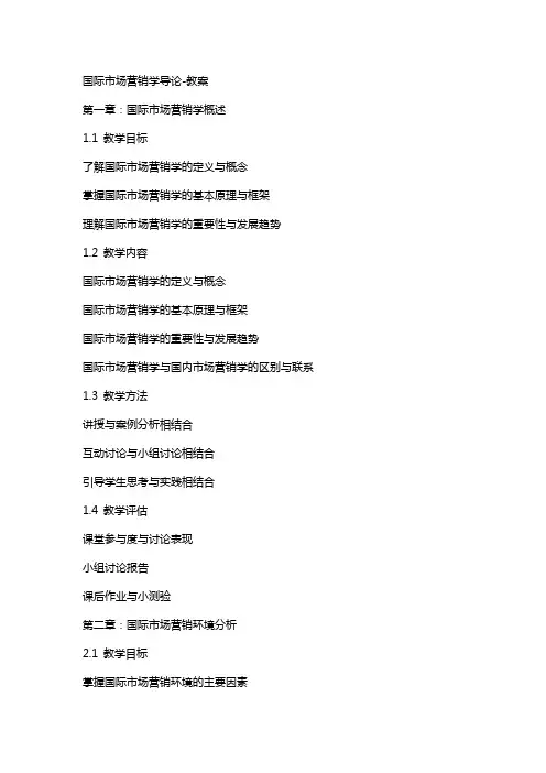 国际市场营销学导论教案