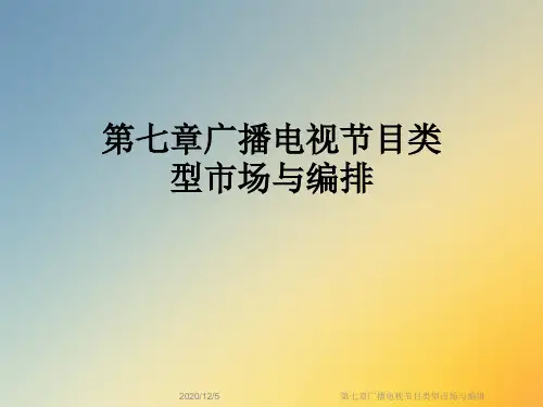 第七章广播电视节目类型市场与编排