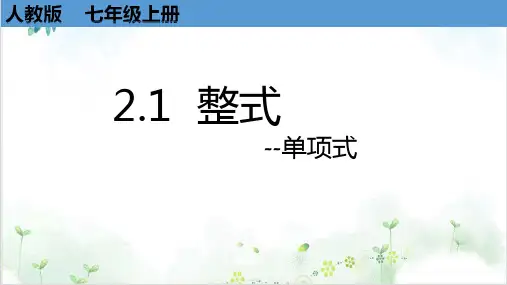 【人教版】数学七年级上册 整式单项式 课件