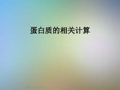 蛋白质的相关计算
