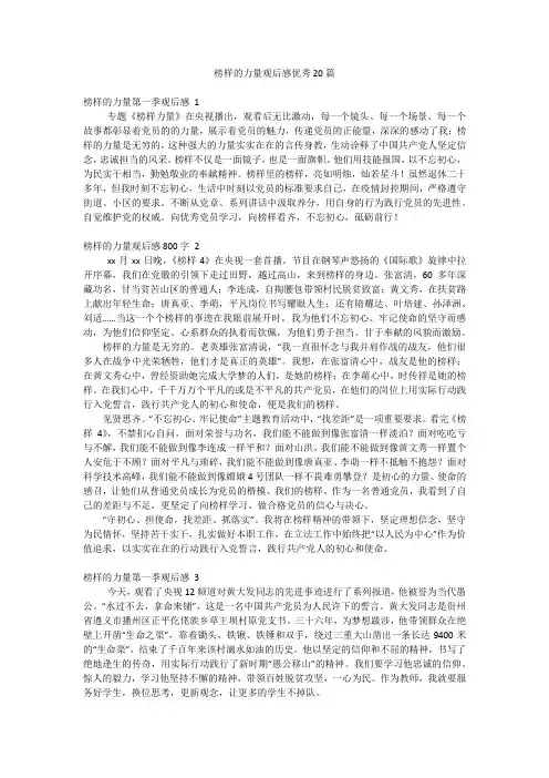 榜样的力量观后感优秀20篇