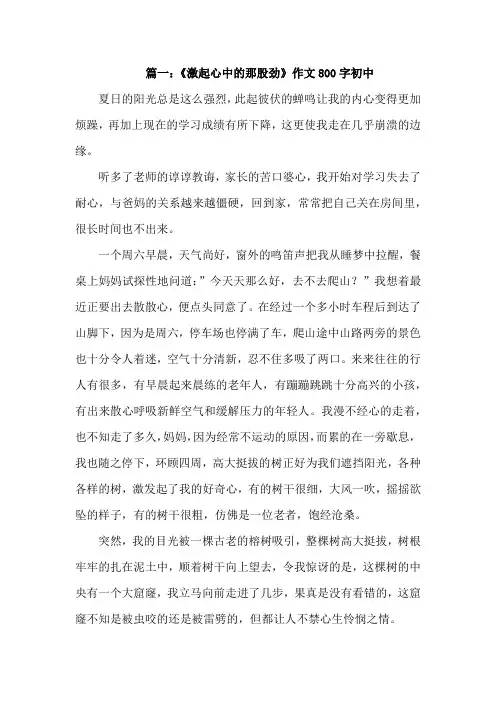 《激起心中的那股劲》中考满分作文  7篇