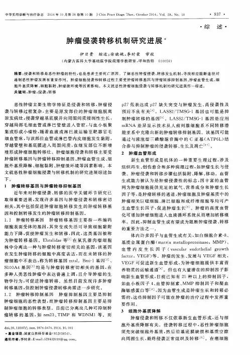 肿瘤侵袭转移机制研究进展