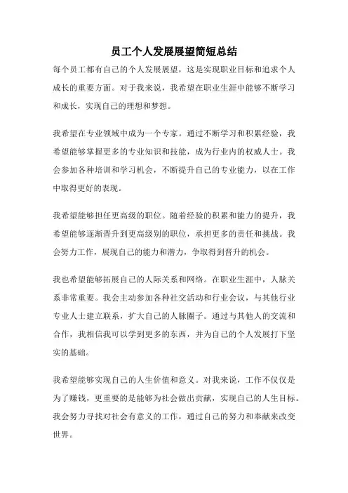 员工个人发展展望简短总结