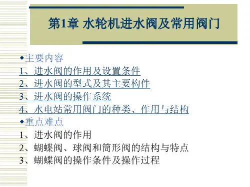 水轮机进水阀与常用阀门