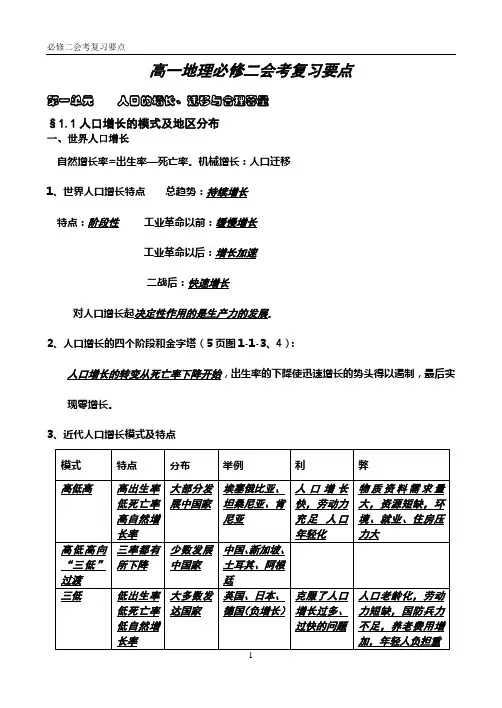 必修二会考复习