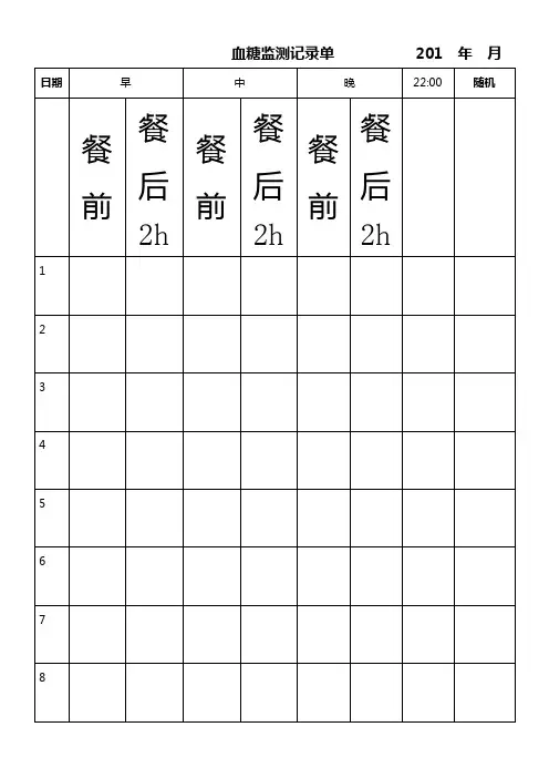 糖尿病血糖记录表-全