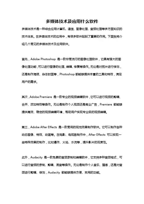 多媒体技术及应用什么软件