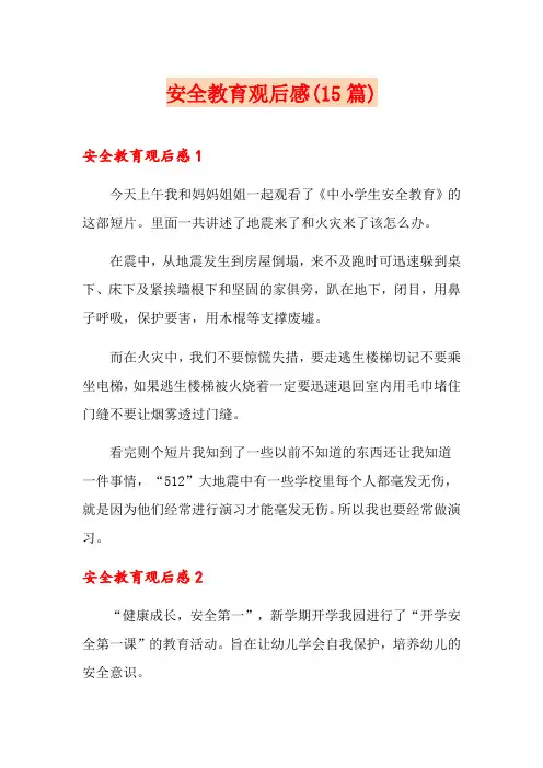 安全教育观后感(15篇)