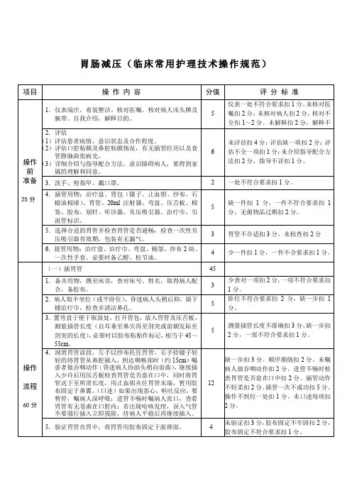 胃肠减压(临床常用护理技术操作规范)