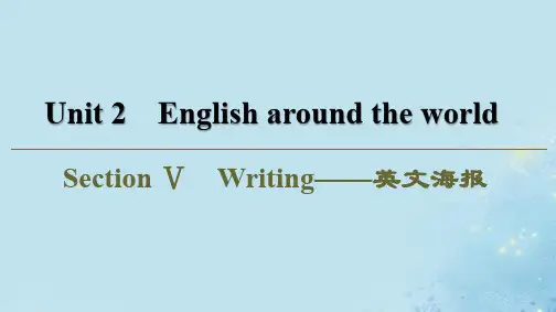 新人教版必修1高中英语Unit2EnglisharoundtheworldSectionⅤWriting__英文海报 