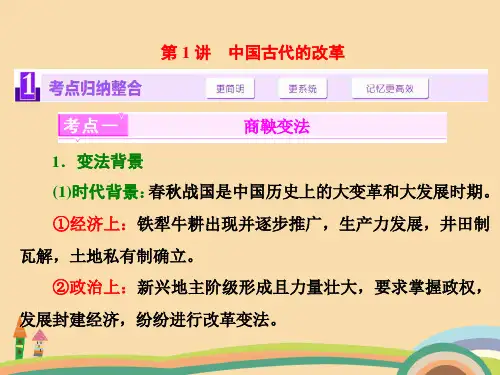 高一历史中国古代的改革PPT优秀课件