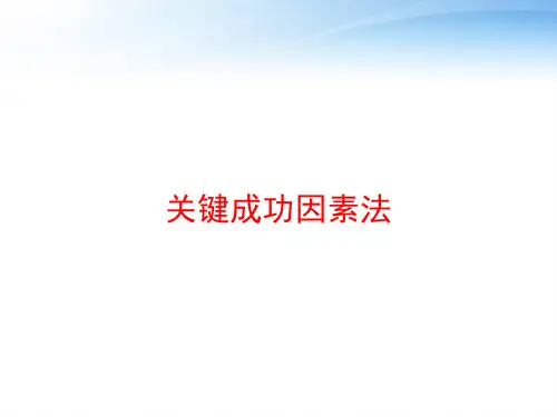 关键成功因素法 ppt课件