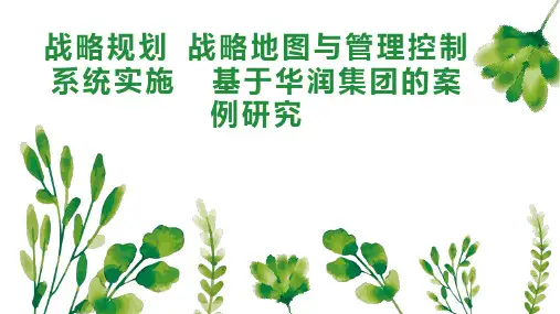 战略规划 战略地图与管理控制系统实施  基于华润集团的案例研究