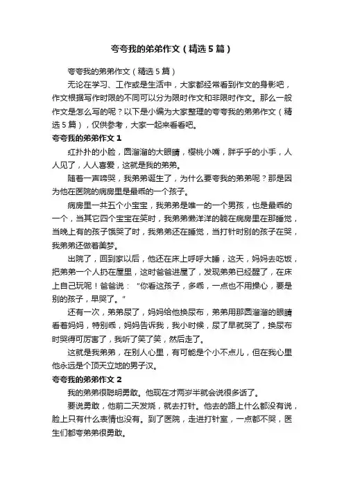 夸夸我的弟弟作文（精选5篇）