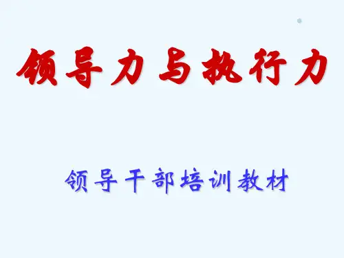 领导力与执行力-高级管理人才培训课件