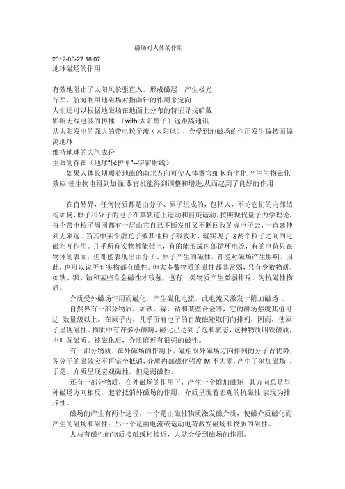 磁场对人体的作用