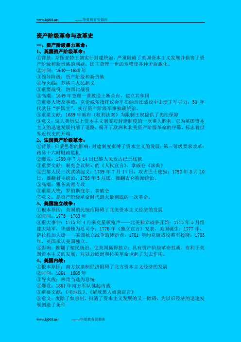 资产阶级革命与改革史