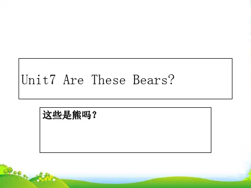 陕旅版三年级英语上册《Unit 7 Are These Bears》课件