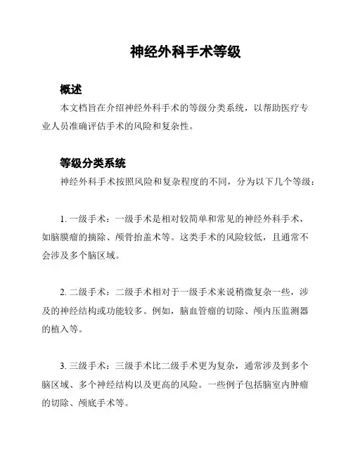 神经外科手术等级