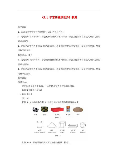 《丰富的图形世界》word教案 (公开课获奖)2022苏教版 (1)