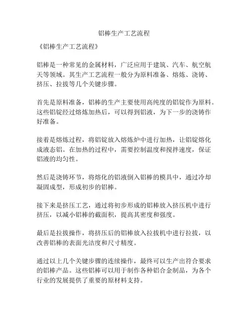 铝棒生产工艺流程