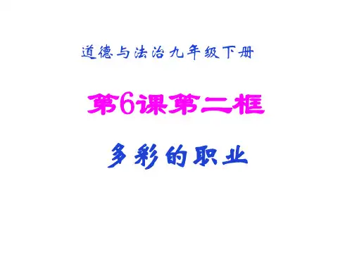 九年级道德与法治下册 6.2 多彩的职业 优秀课件