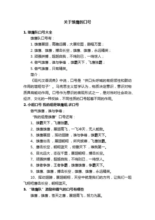 关于雏鹰的口号