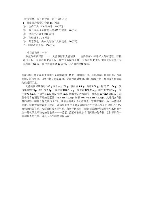大蒜深加工项目