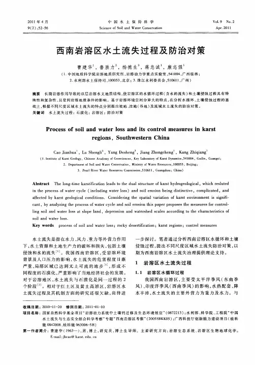 西南岩溶区水土流失过程及防治对策