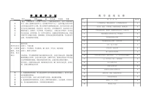 高一下学期数学教学计划