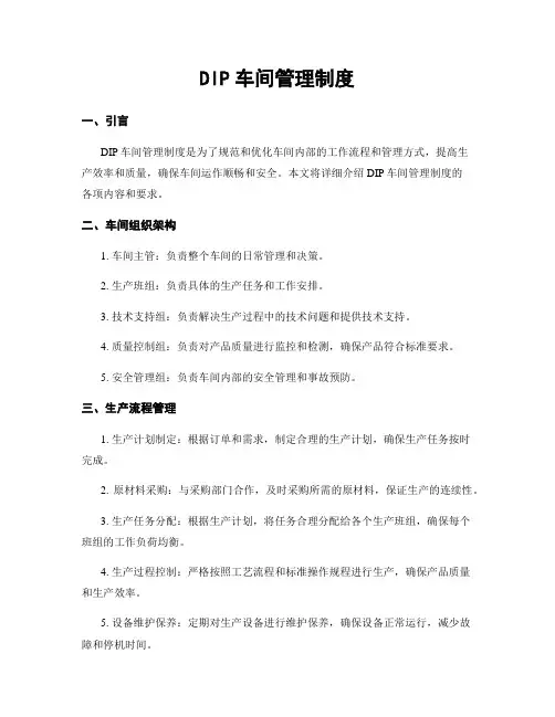 DIP车间管理制度