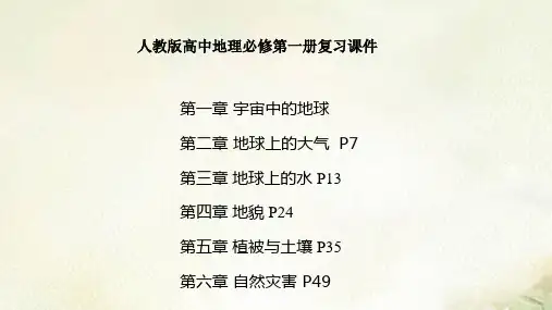 2021新版课件 新教材人教版高中地理必修第一册全册各章复习总结课件(期末复习课件)