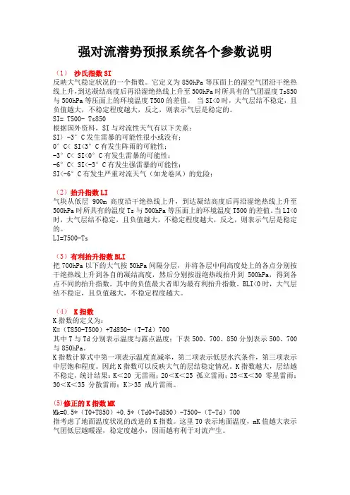 强对流参数说明