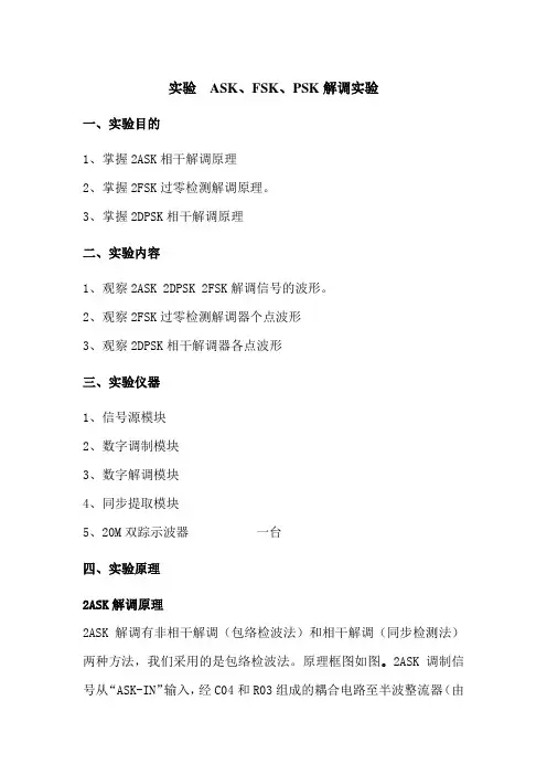 ASK、FSK、PSK解调实验.