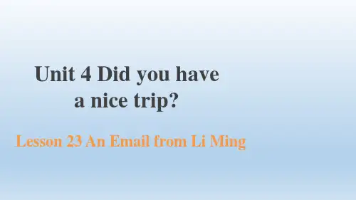 Unit4Lesson23AnEmailfromLiMing(课件)冀教版英语五年级下册