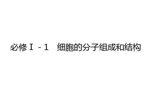 2021高考生物二轮专题复习【统考版】课件：必修Ⅰ-1 细胞的分子组成和结构