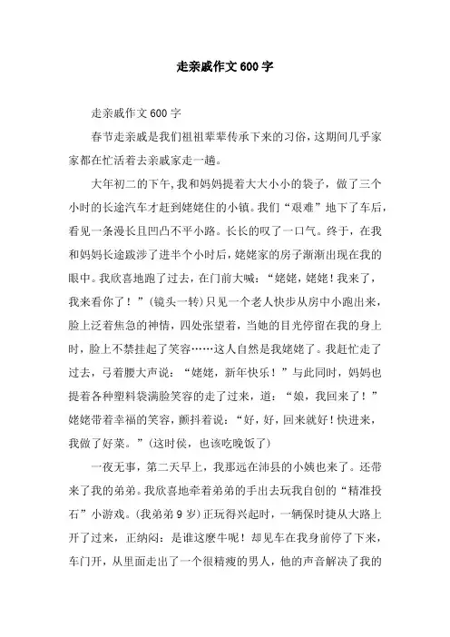 走亲戚作文600字