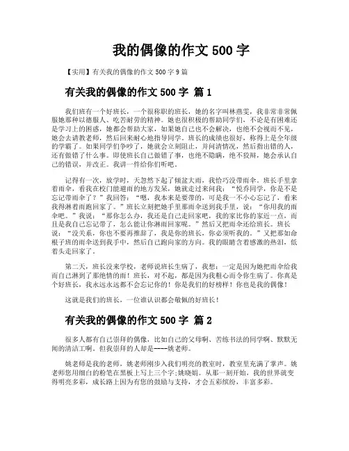我的偶像的作文500字