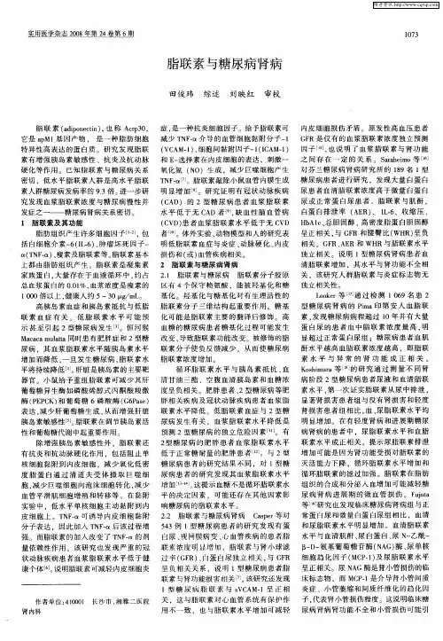 脂联素与糖尿病肾病