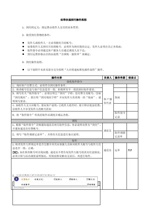 标准快递到付操作流程