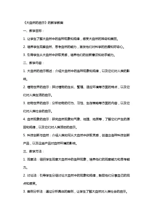 《大自然的启示》的教学教案