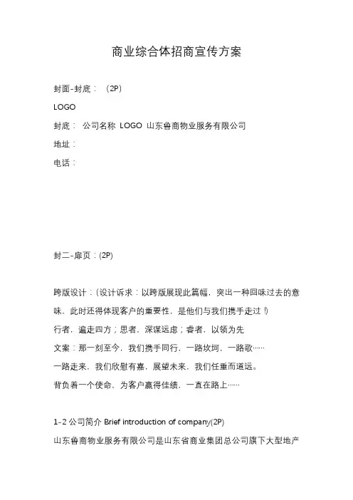 商业综合体招商宣传方案