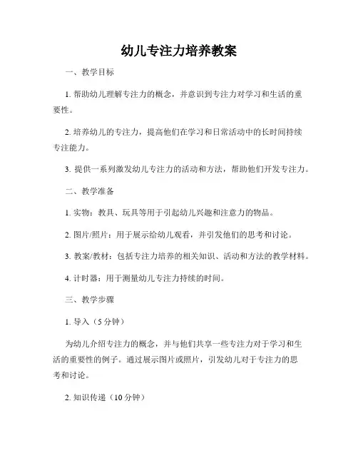 幼儿专注力培养教案