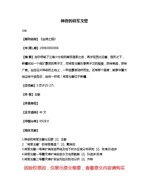 神奇的将军戈壁