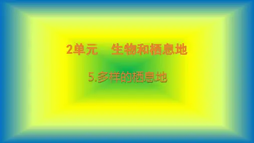 新苏教版六年级下册科学课件第5课《多样的栖息地》