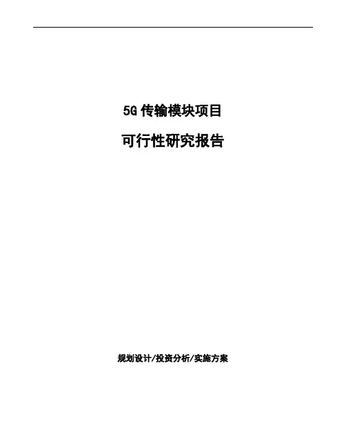 5G传输模块项目可行性研究报告