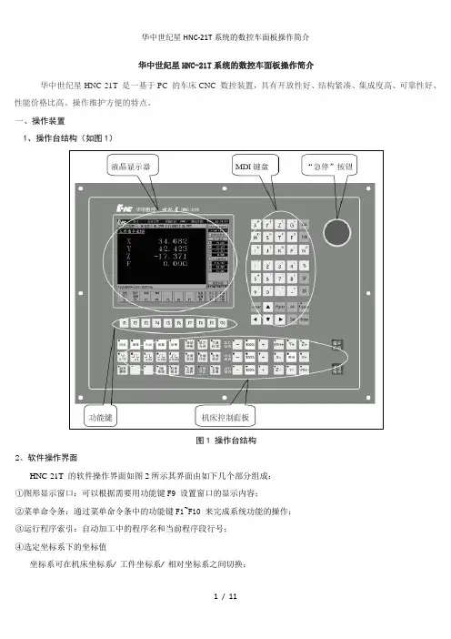 华中世纪星HNCT系统的数控车面板操作简介