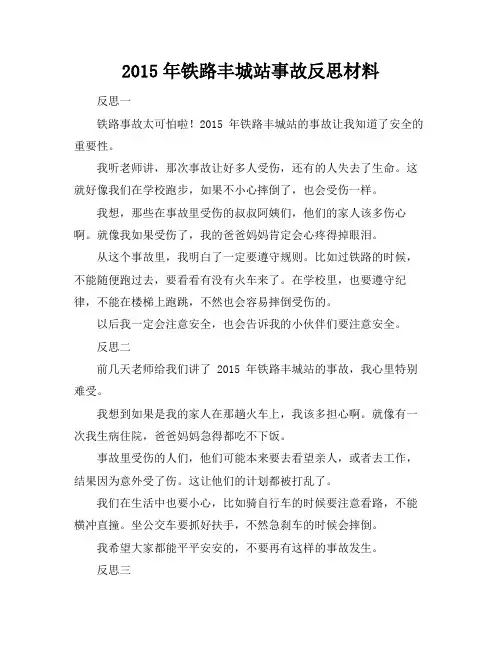 2015年铁路丰城站事故反思材料