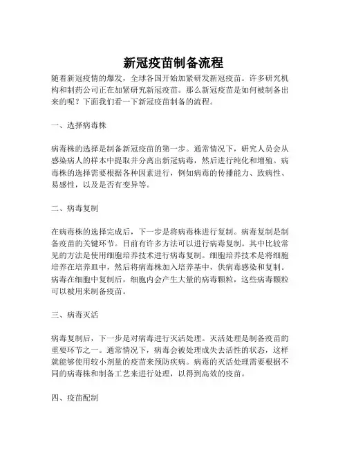 新冠疫苗制备流程